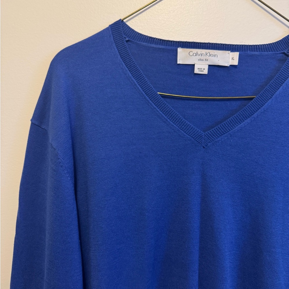 Calvin Klein Blue V-Neck Sweater